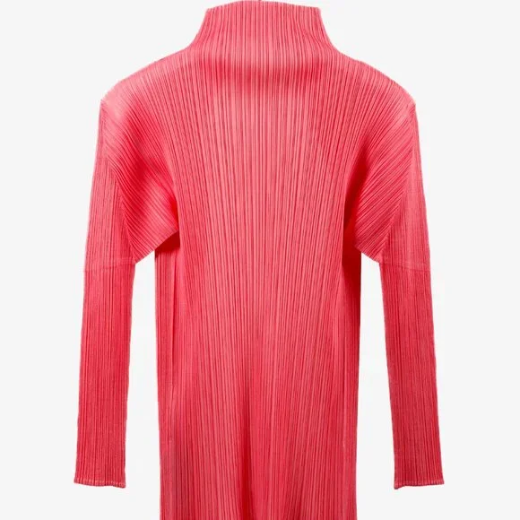 Pleats Please Issey Miyake Watermelon Pink Cardigan